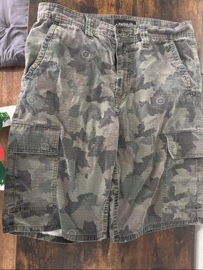 Lrg Men's Camo Cargo Shorts in Olive Green and Brown